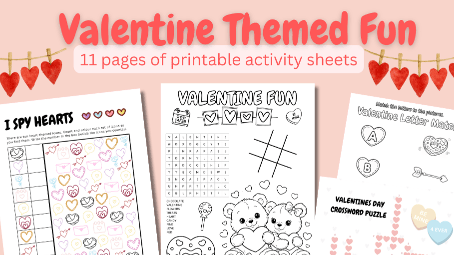 Valentine Themed Printable Activities