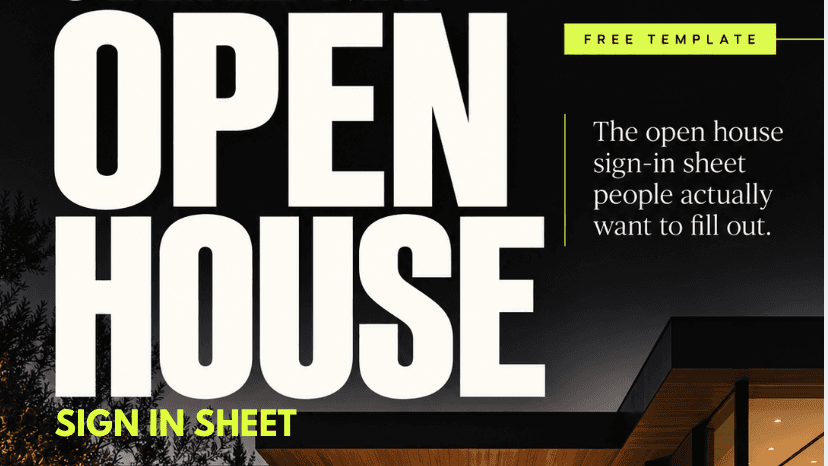 FREEBIE Open House Sign in Template