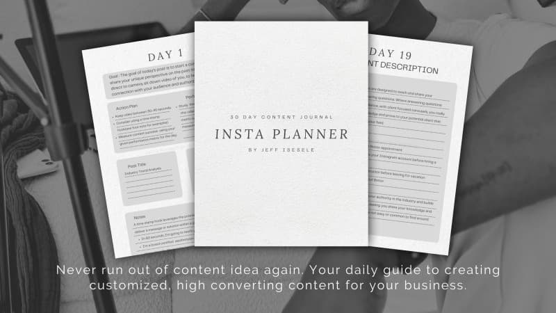 30 Day step by step Content Journal