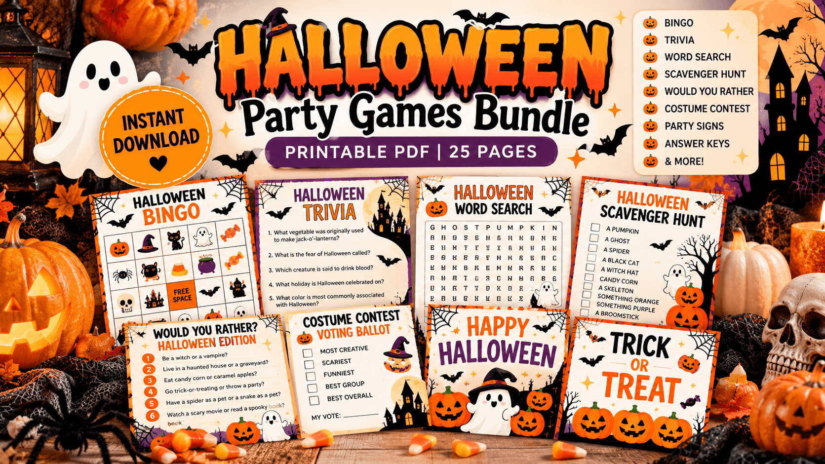 Halloween Party Games Bundle