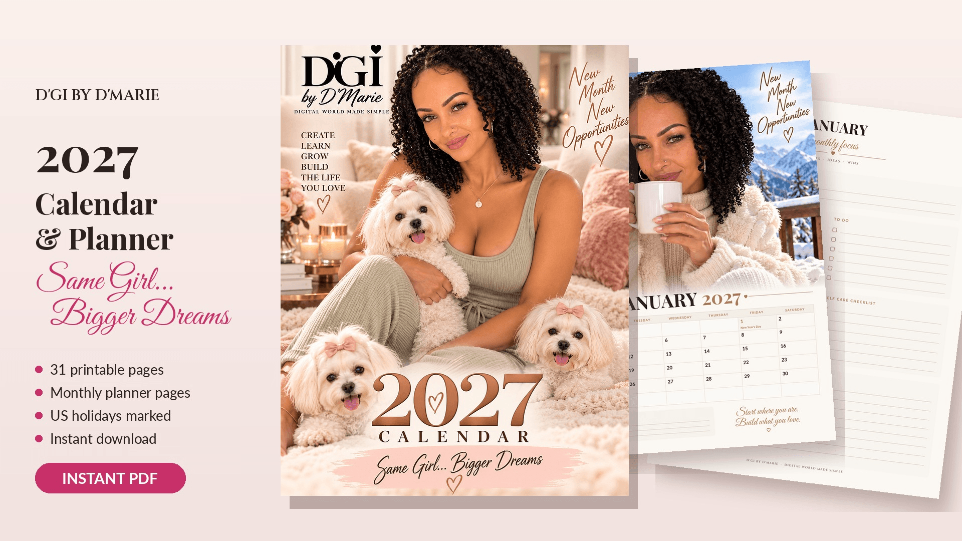 2027 Calendar & Planner: Same Girl, Bigger Dreams