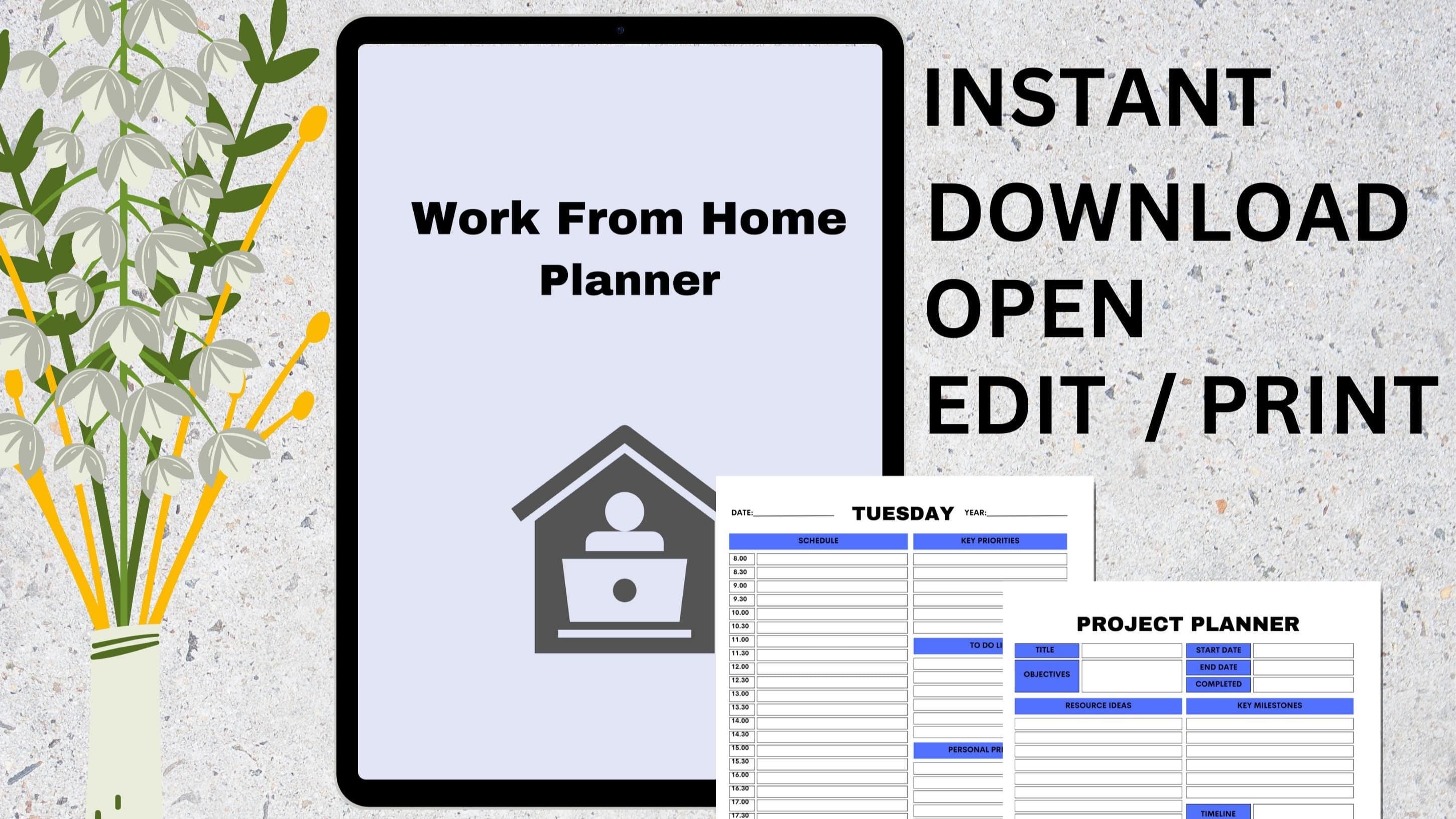 Get My Work From Home Planner (40 pages) Now!