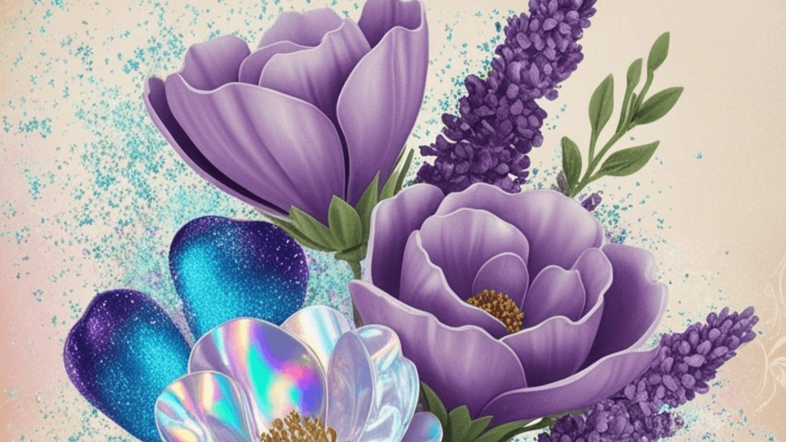 Violet Grace & Shimmer Floral Journal Cover