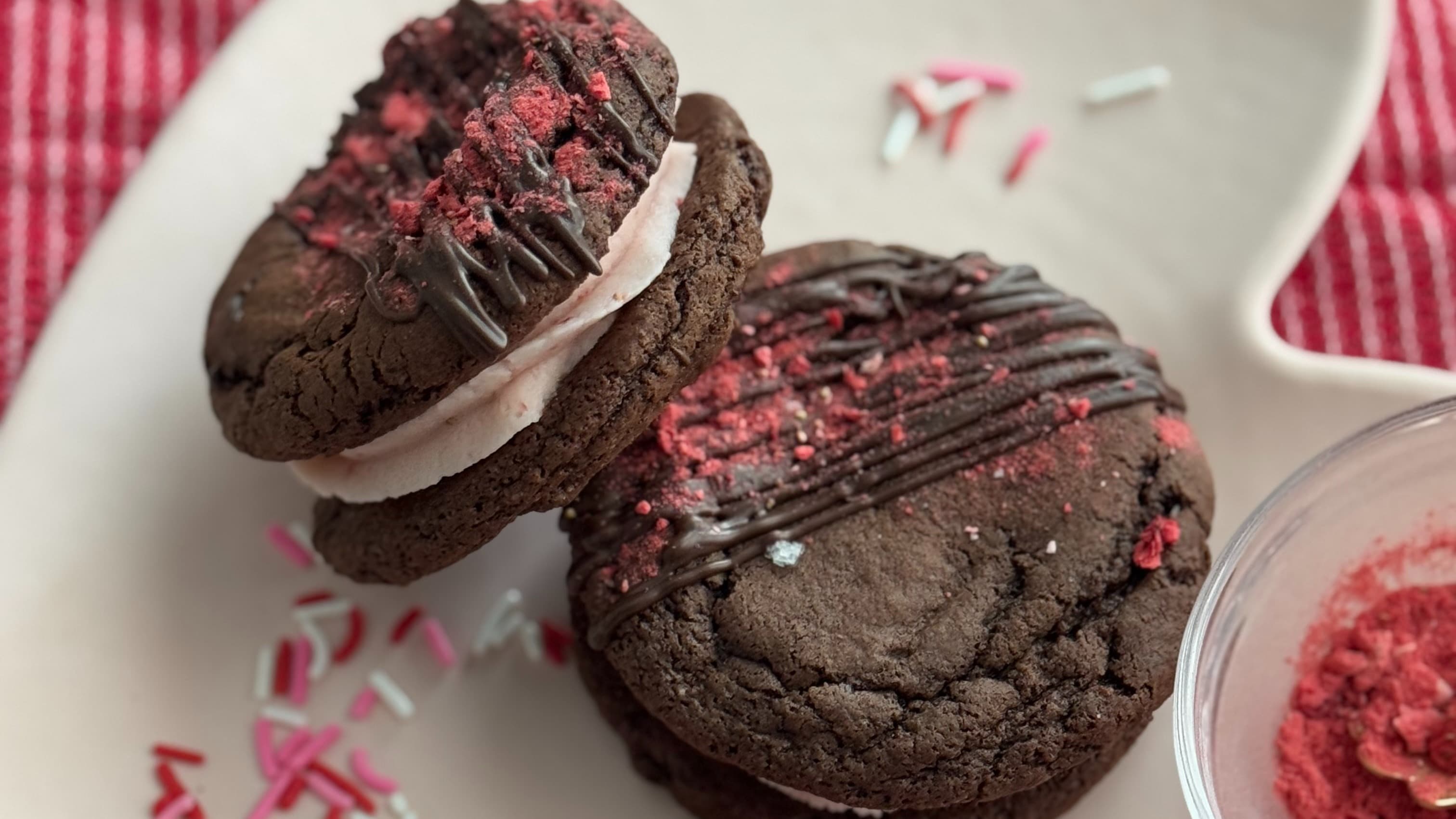 Sweet Berry Kisses Cookie Sandwich