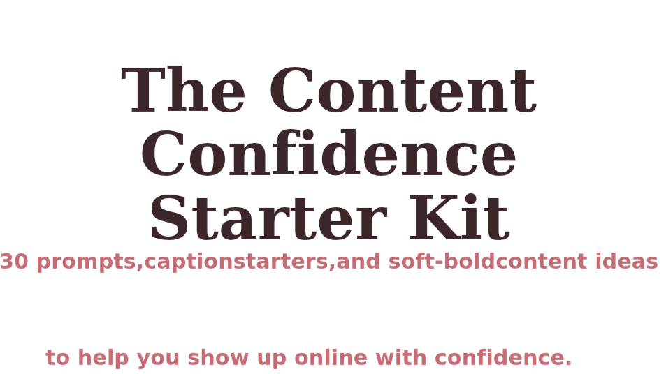 The Content Confidence Starter Kit