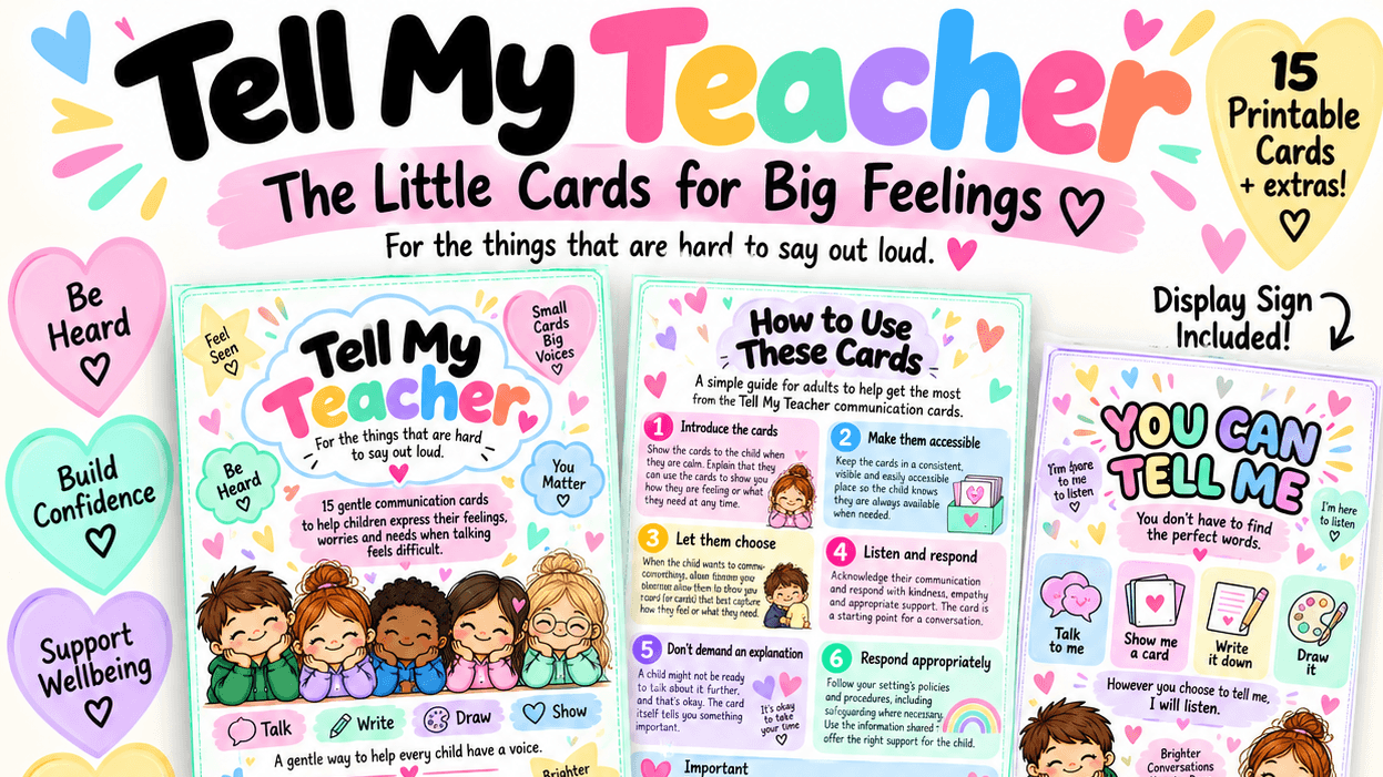 Tell my Teacher- Little Cards for Big Feelings <3