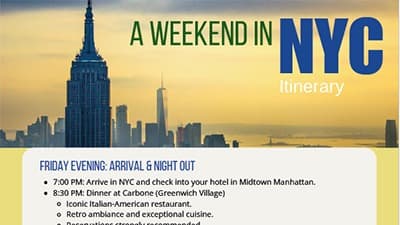 FREE New York City Weekend Itinerary