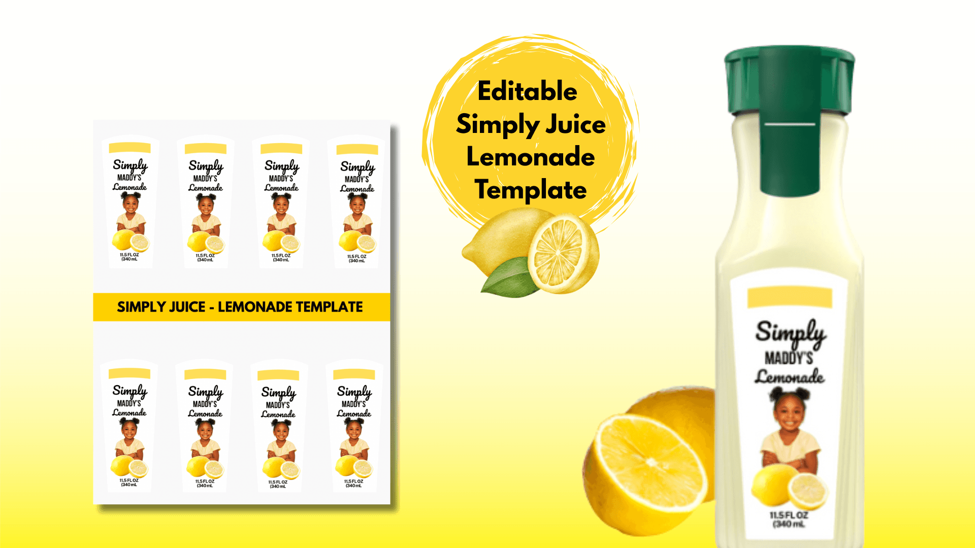 Simply Juice Lemonade Bottle Label Template