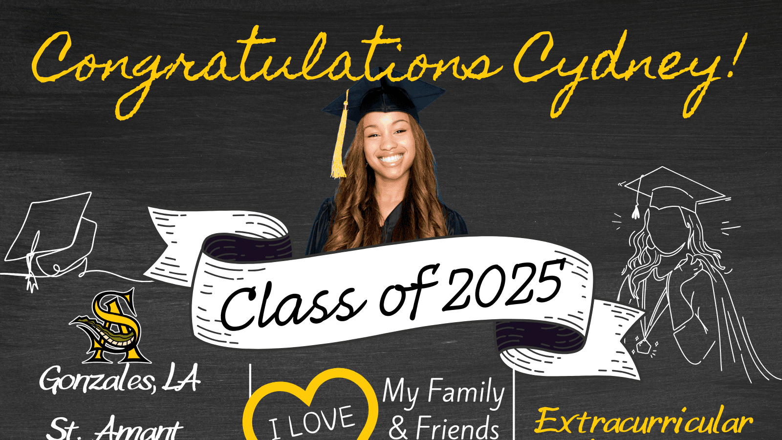 Editable Graduation Chalkboard