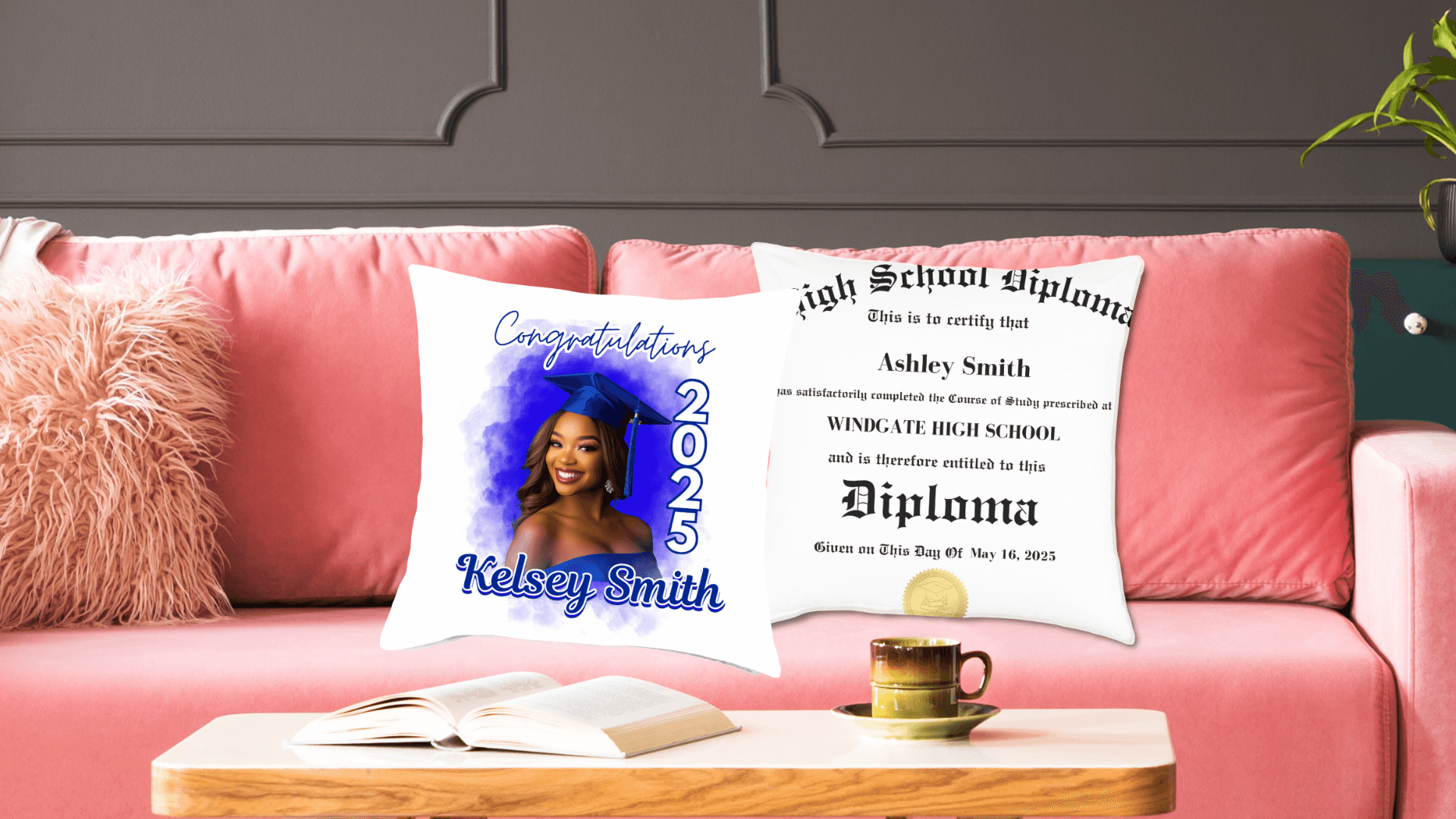 Custom Graduation Pillow Canva Template