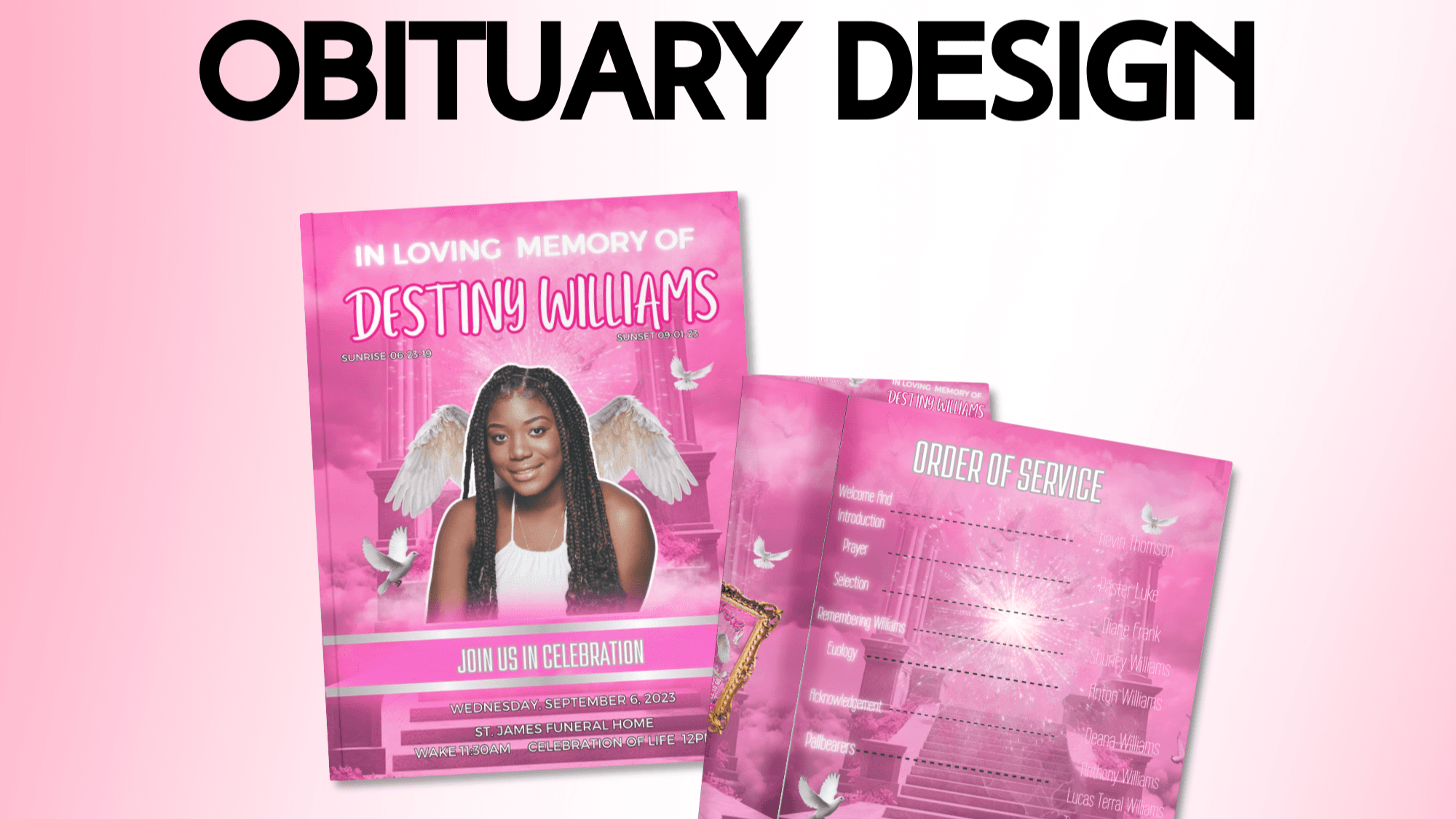 Editable Digital Obituary Template