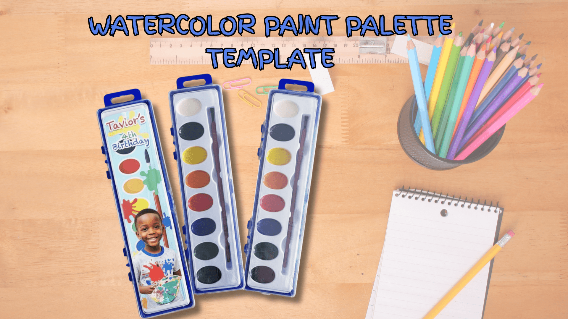 Watercolor Paint Palette Template