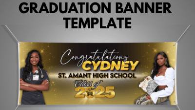 Graduation Banner Canva Template