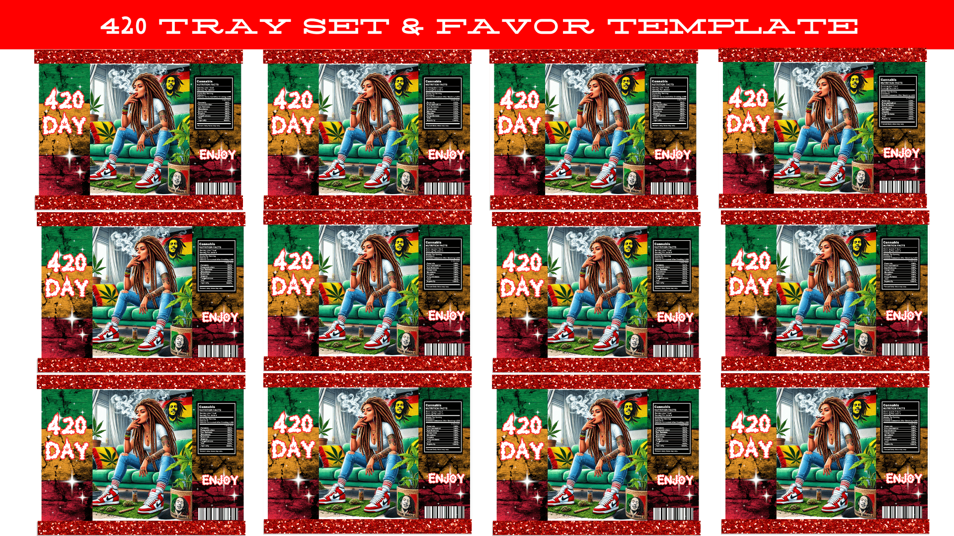 420 Party Favor & Tray Set Editable Design