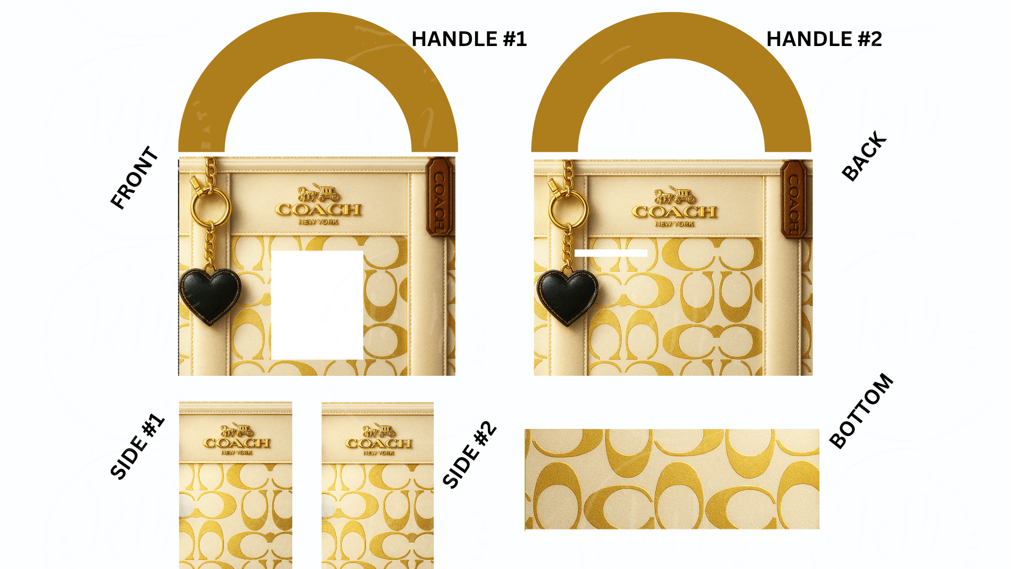 Winter White & Gold Handbag Gift Box Template