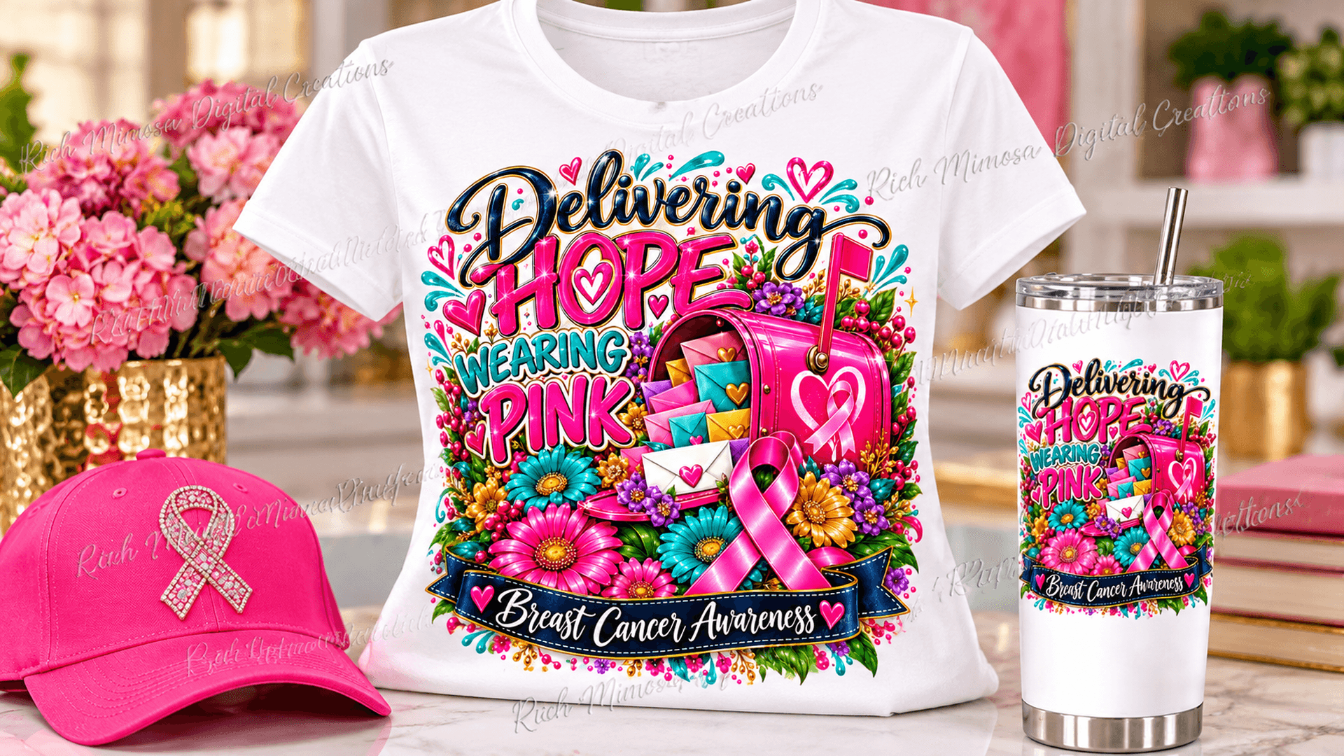 FREE Breast Cancer Awareness Mailbox PNG + PLR