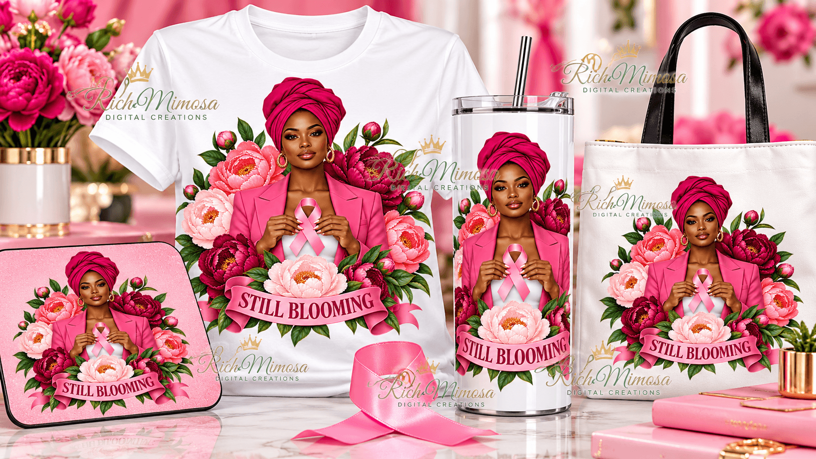 Still Blooming Breast Cancer PNG + PLR Rights