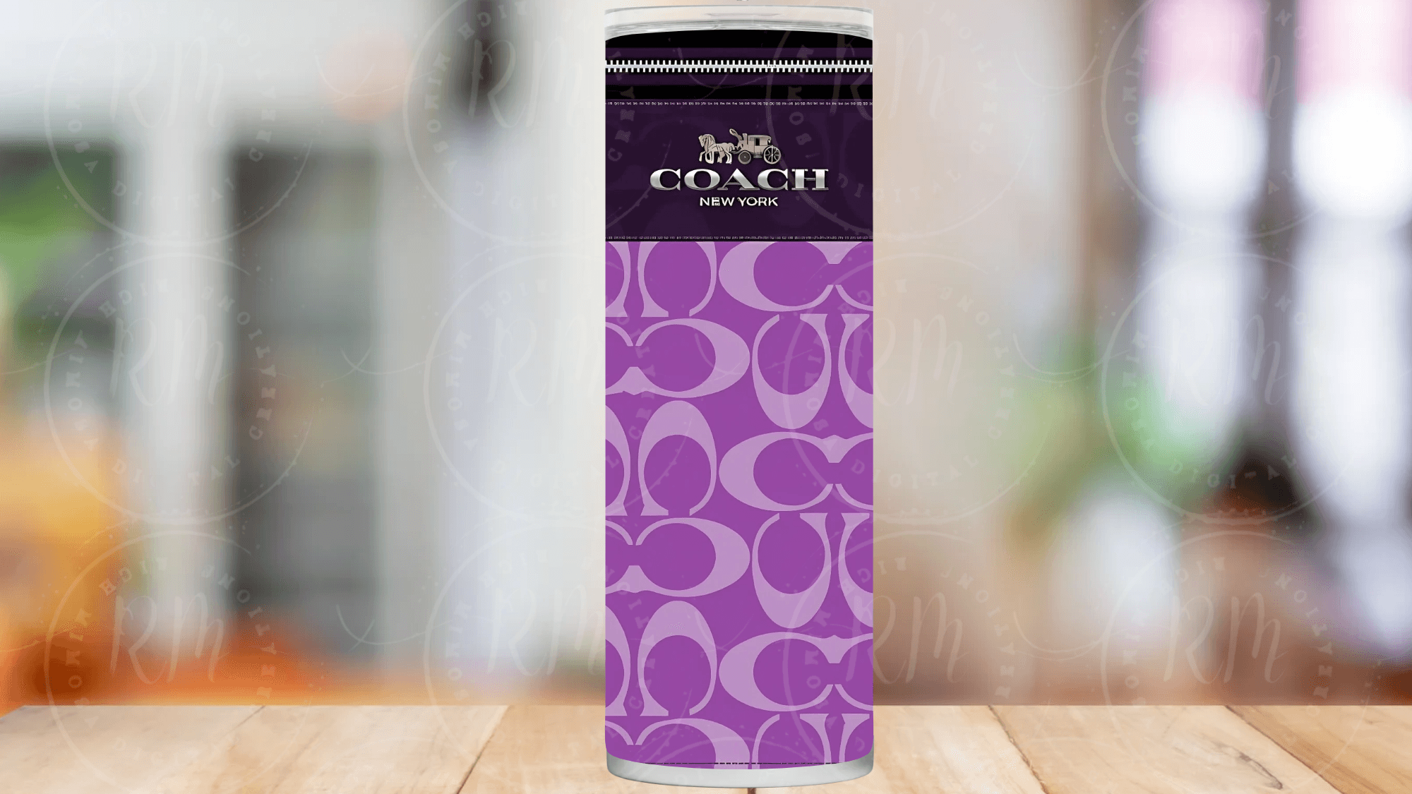 Purple Designer Purse Tumbler Template
