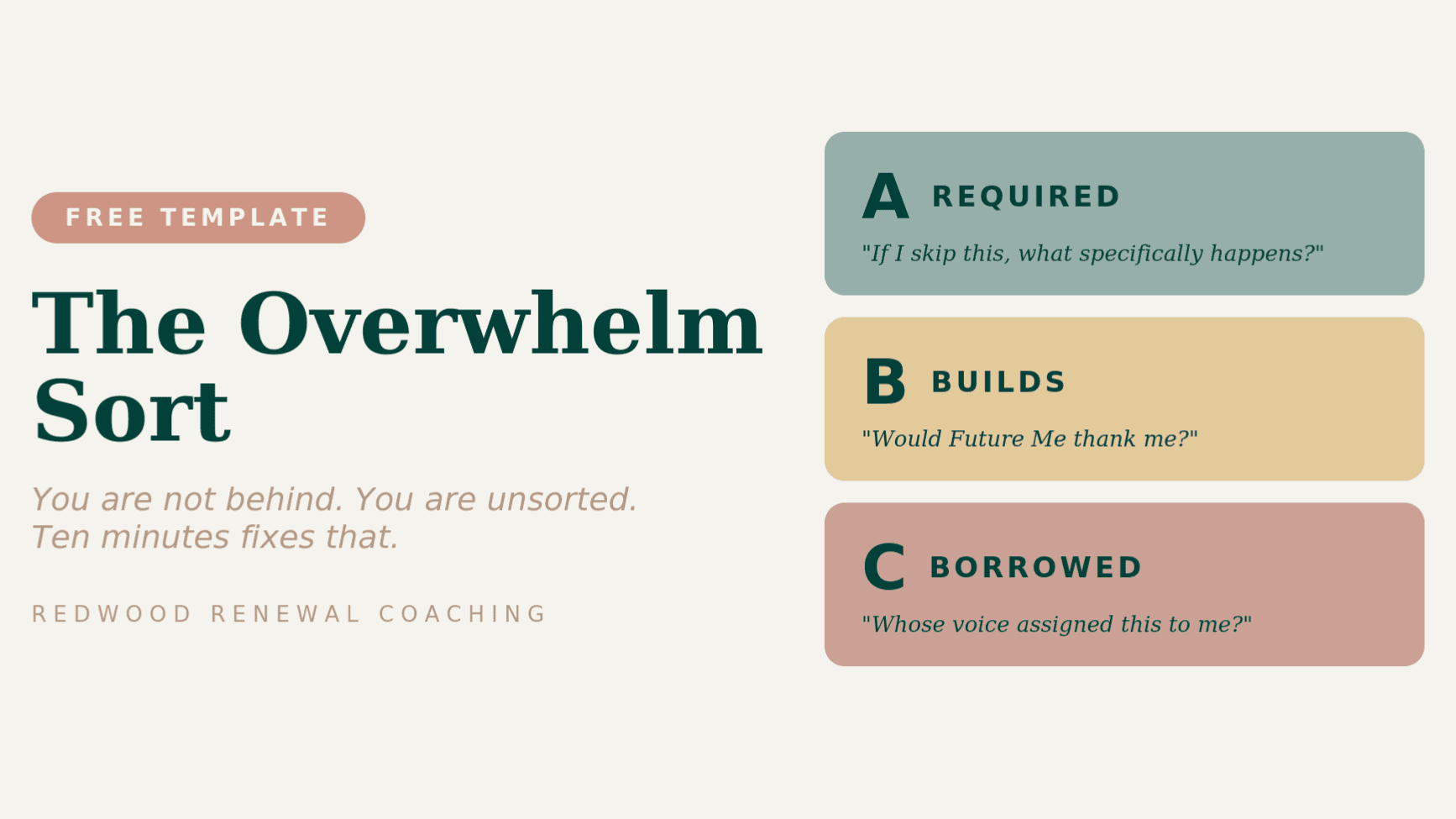Overwhelm Sort Template (FREE)