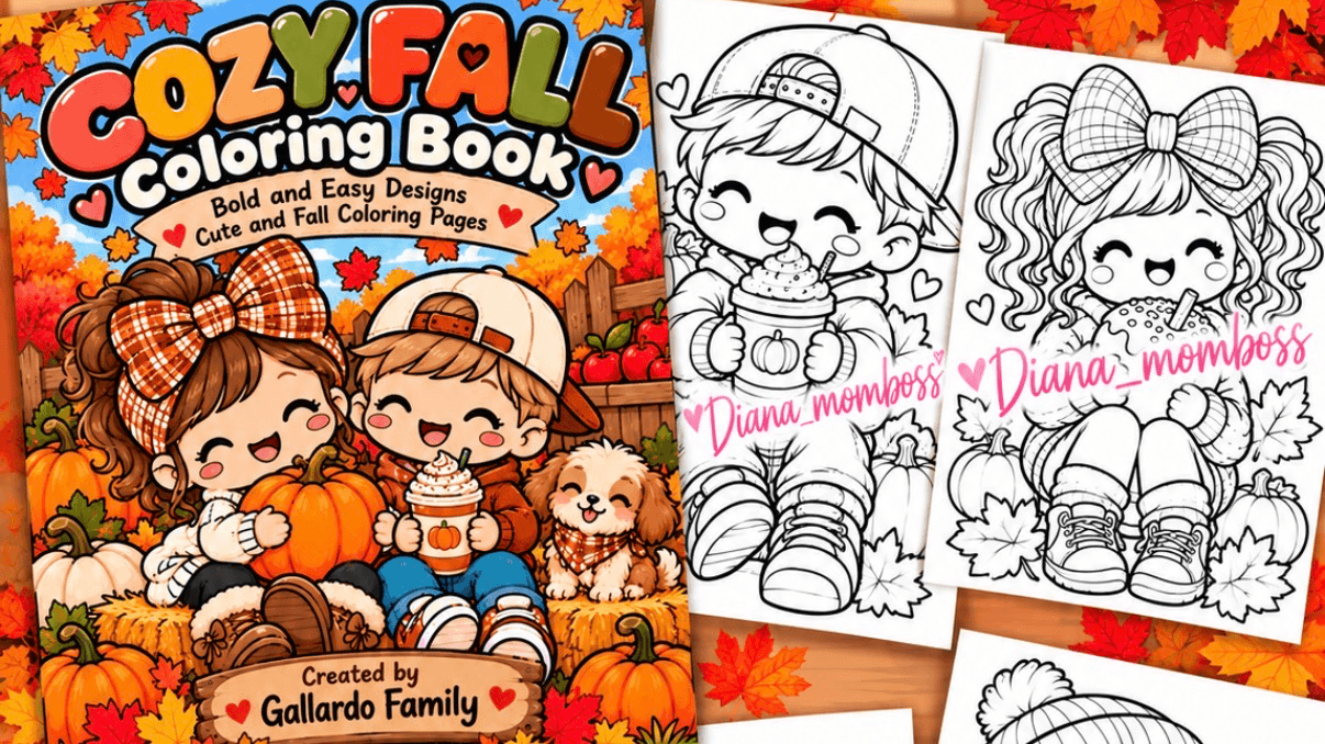 🍁 Cozy Fall Coloring Book | Printable PDF