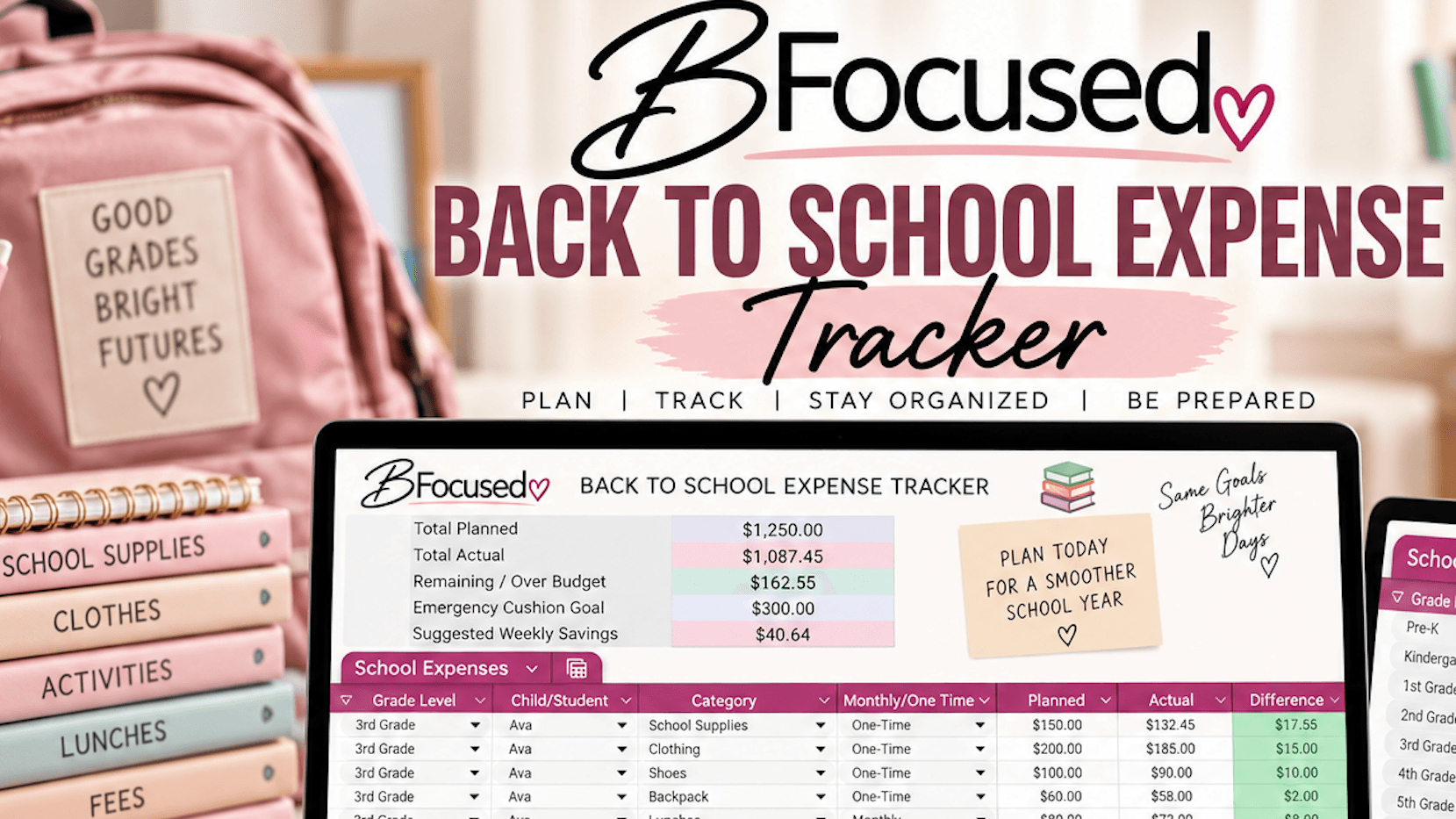 BFocused Back to School Expense Tracker