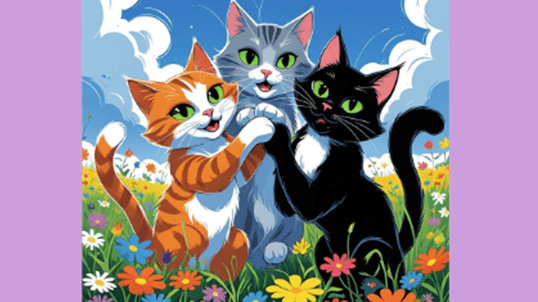 Meow! Meow! Childrens Coloring Book