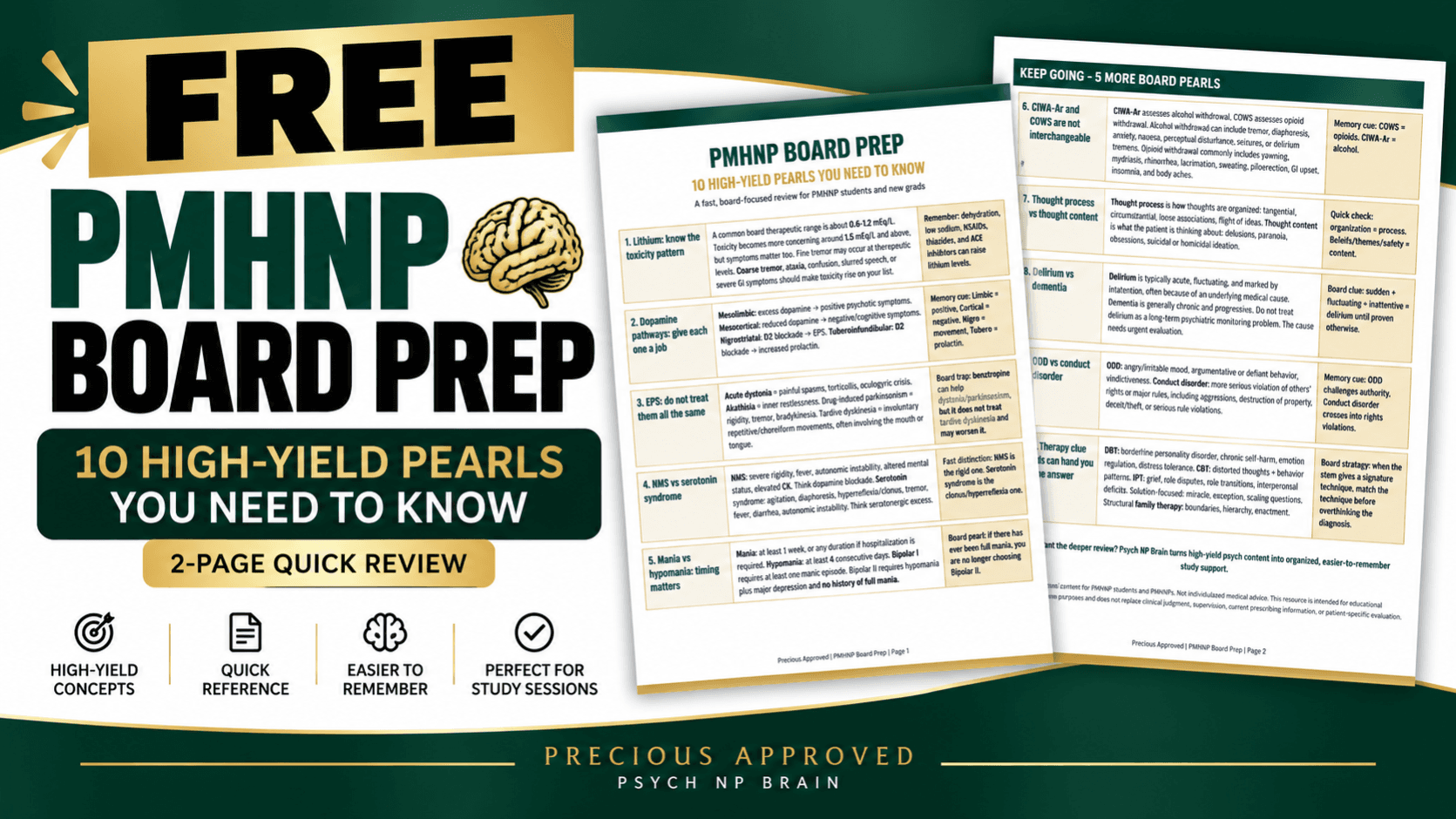 PMHNP Board Prep: 10 High-Yield Pearls 🧠