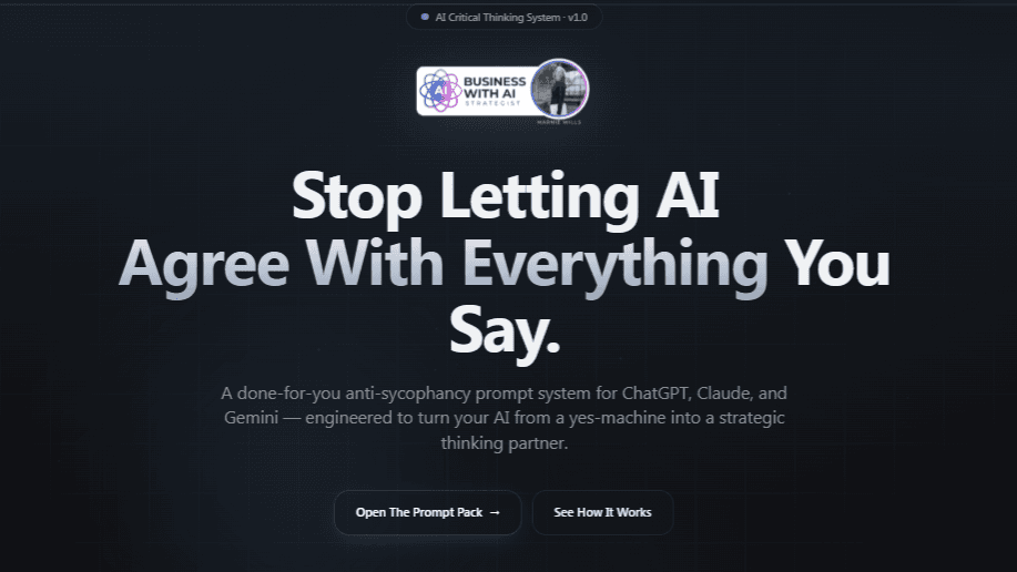 AI Critical Thinking System with Prompt Vault