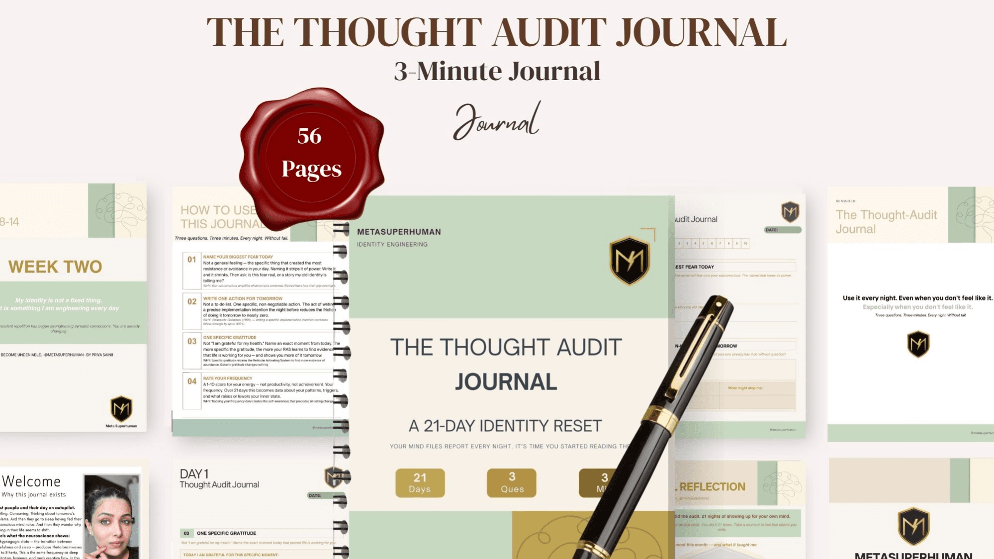 The 3-Minute Thought Audit Journal: 21 Days