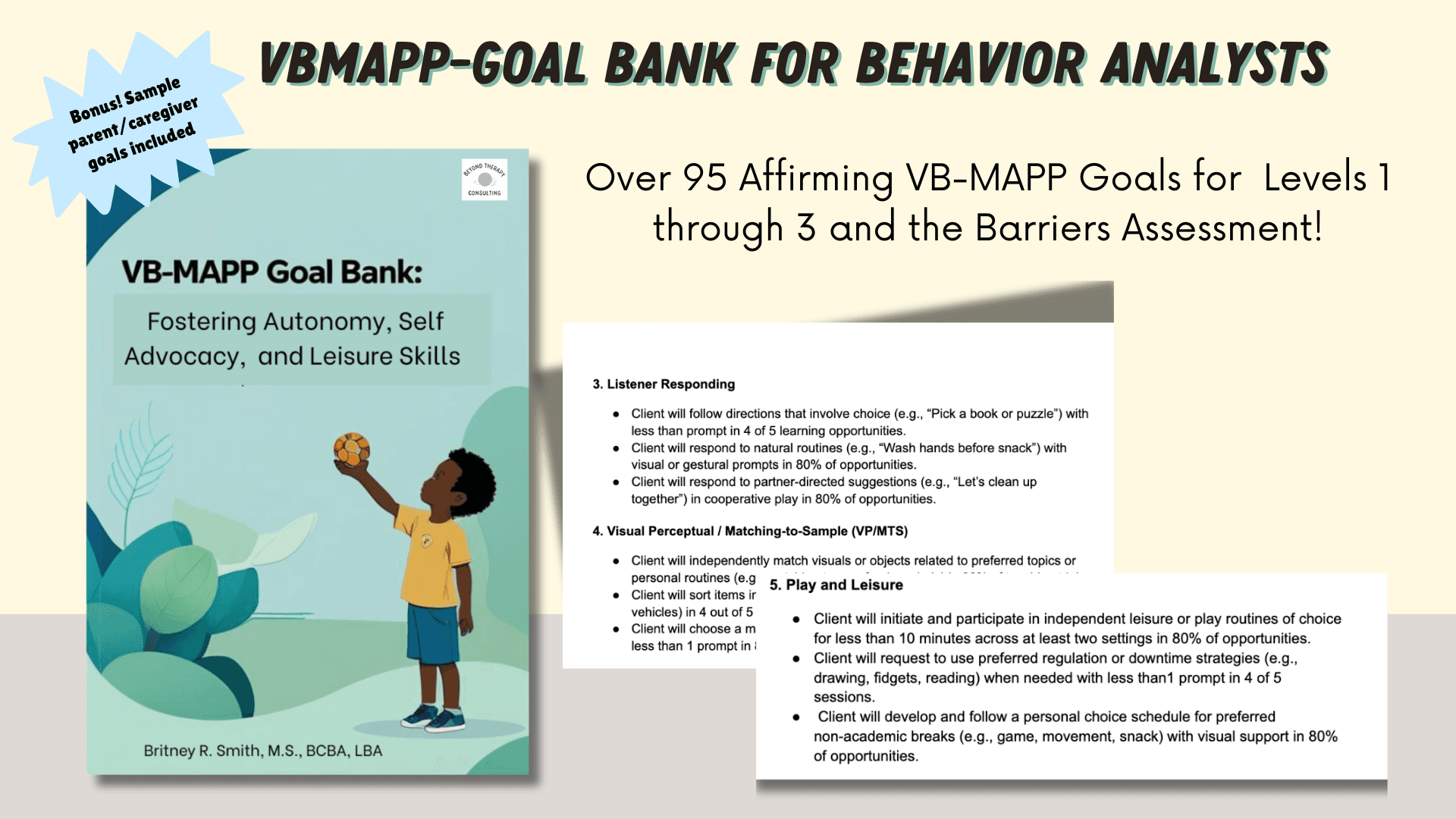 HUGE! Self-Advocacy & Autonomy VB-MAPP Goal Bank