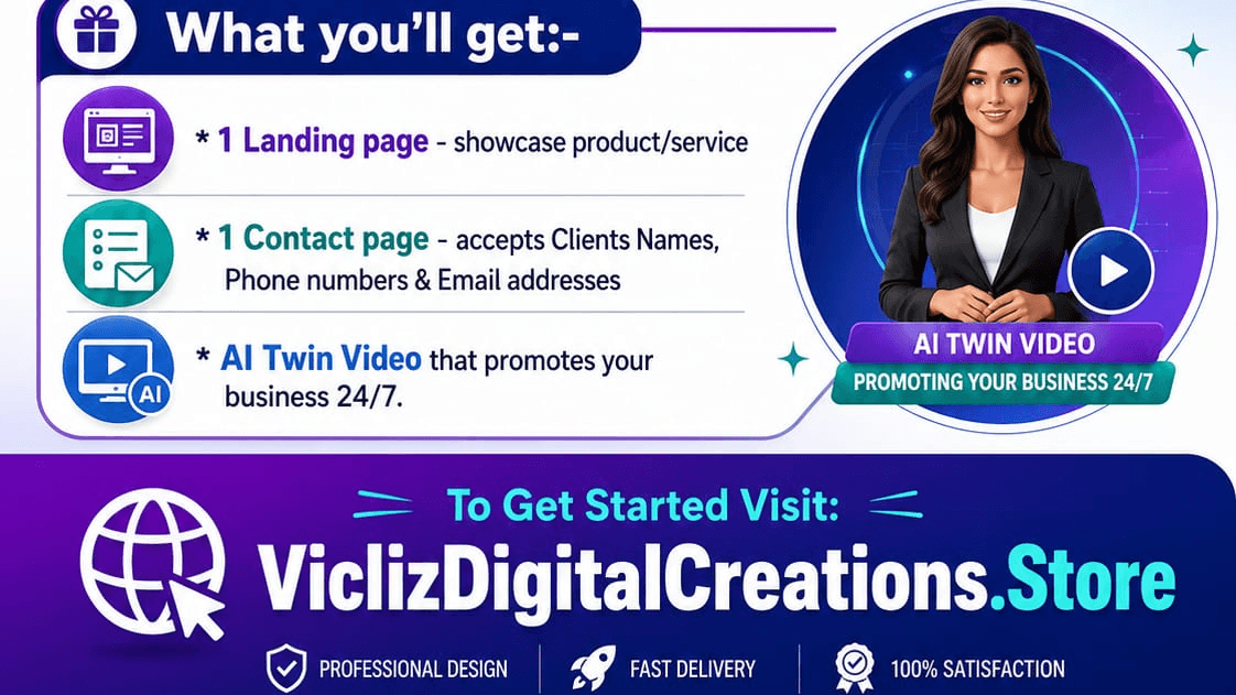 Landing Page + Contact Page + AI Twin Video