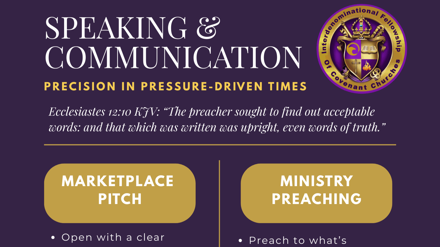 SPEAKING & COMMUNICATION