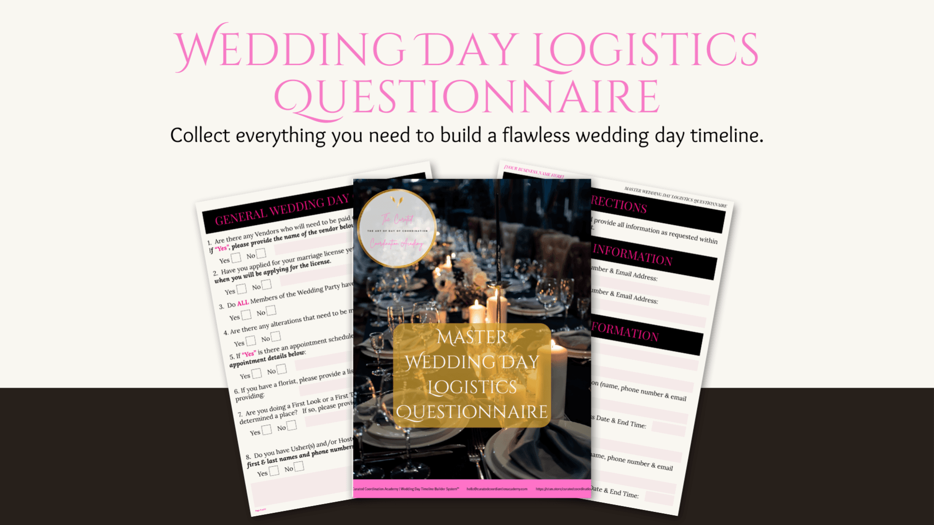 Wedding Day Logistics Questionnaire