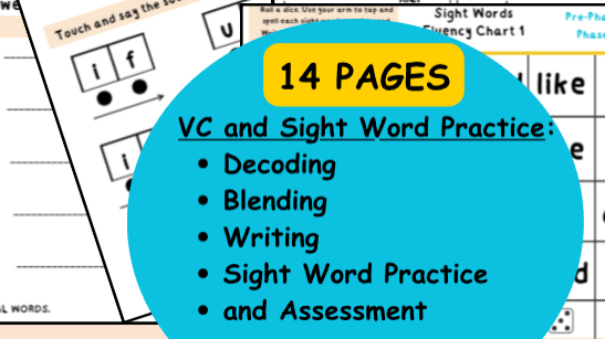 Vowel Consonant (vc) and Sight Word Set 1
