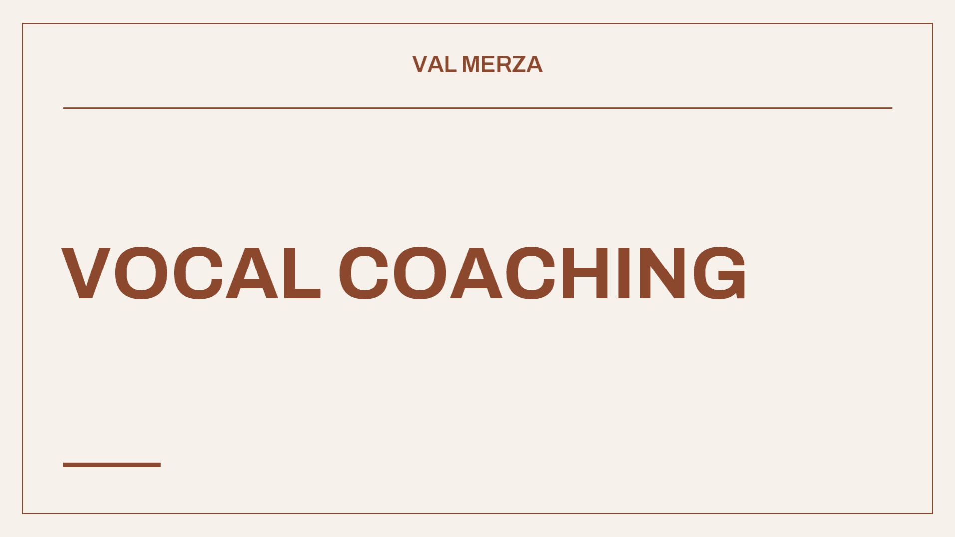 Virtual Vocal Coaching