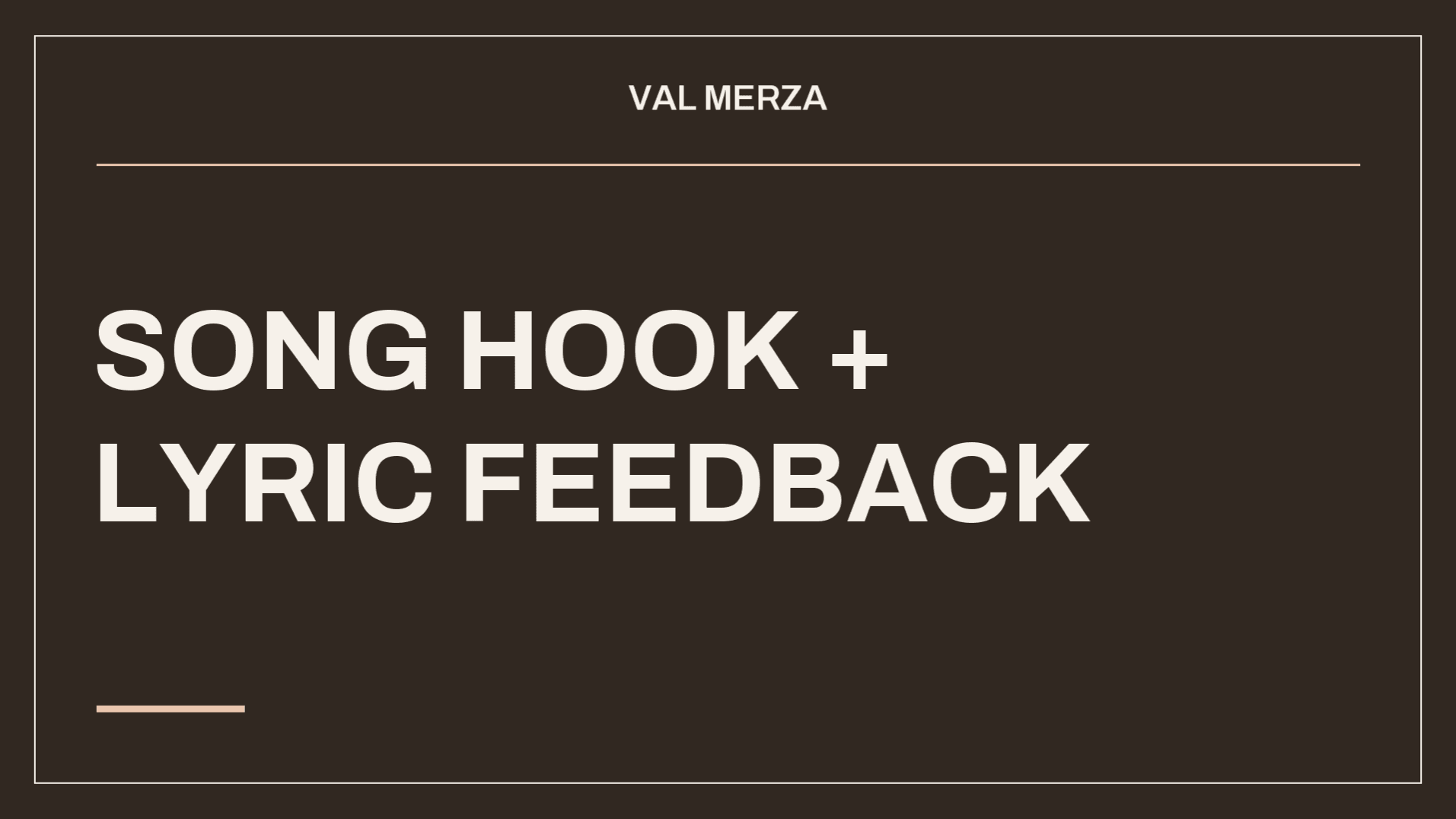 Song Hook & Lyric Feedback
