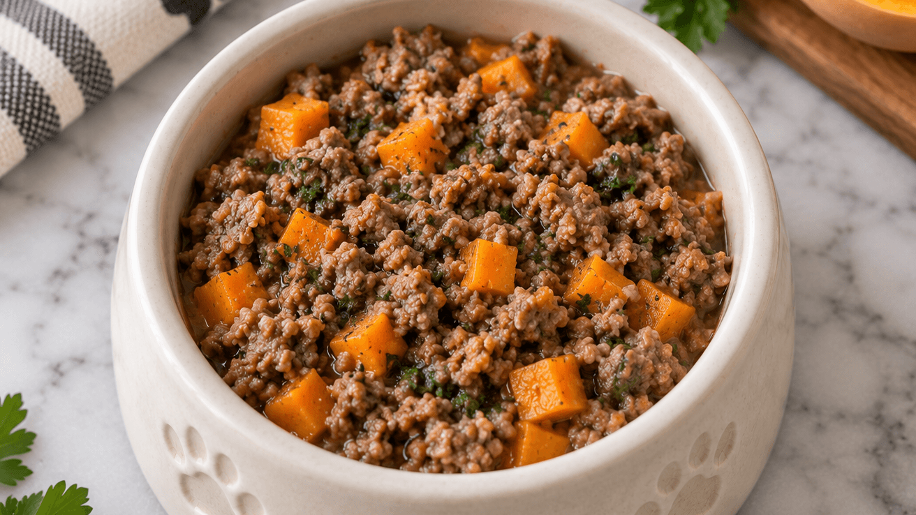 One-and-Done Homemade Cat Food Recipe Card — Beef