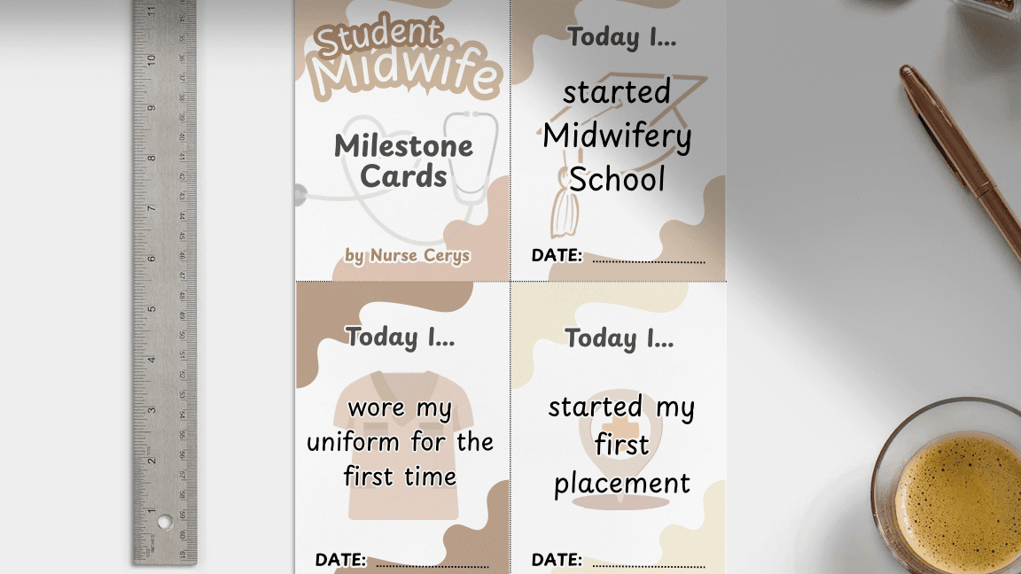 Student Midwife Milestone Cards (Printable PDF)