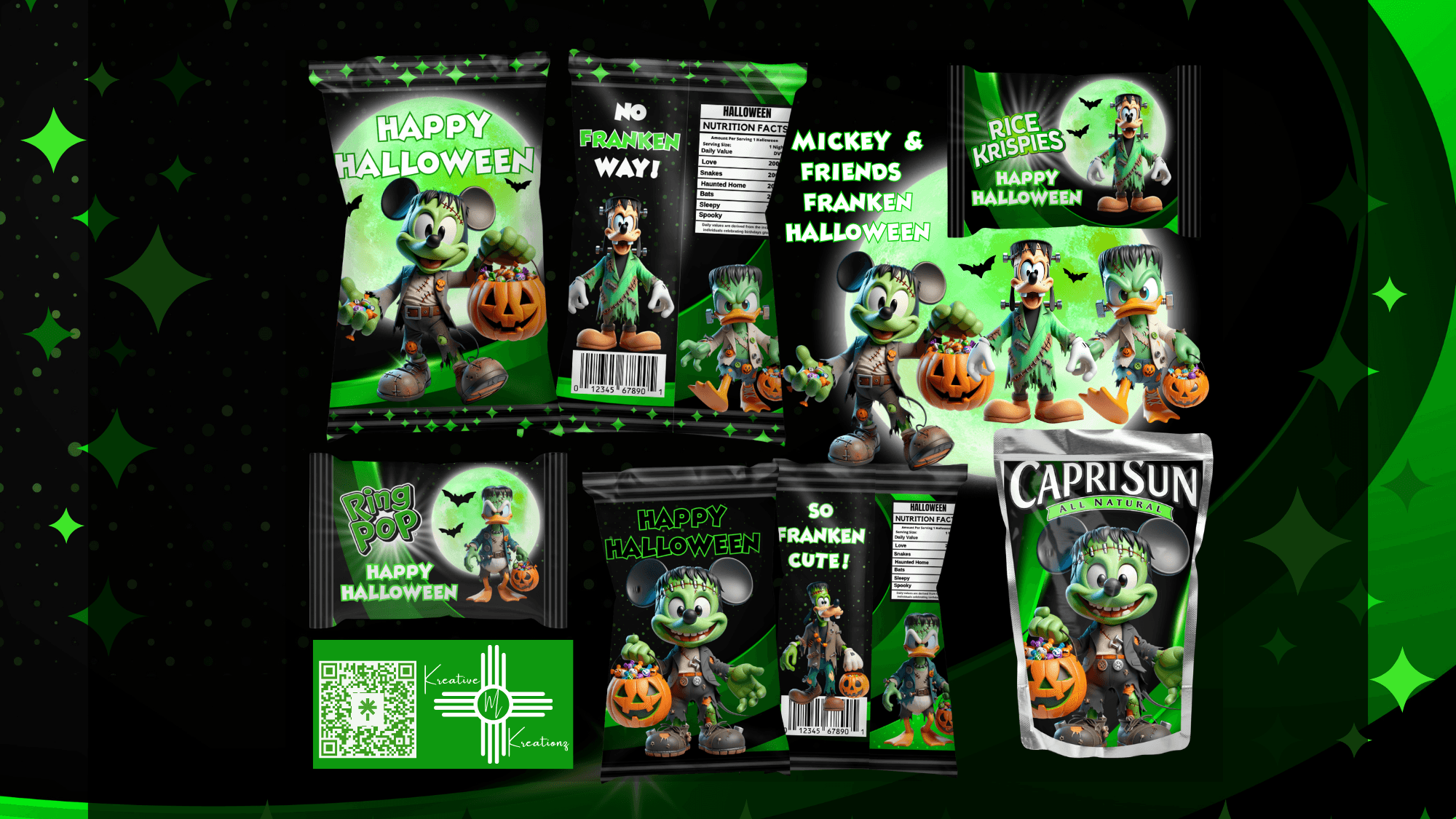 Franken Mickey and Friends Halloween DIgital Treat