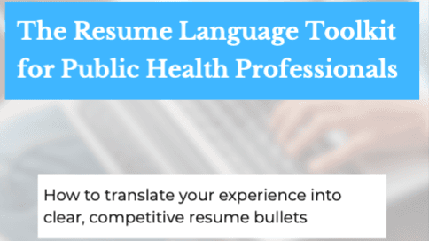 Resume Language Toolkit for Public Health Pros