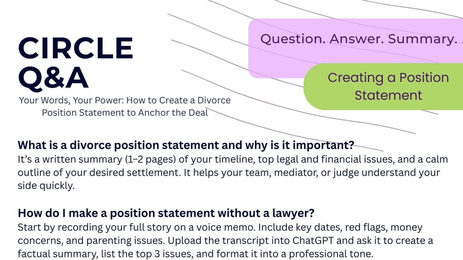 Divorce Position Statement Starter Kit