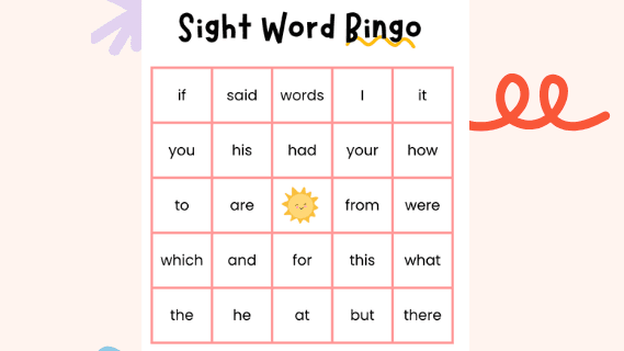 Freebie: Sight Word Bingo