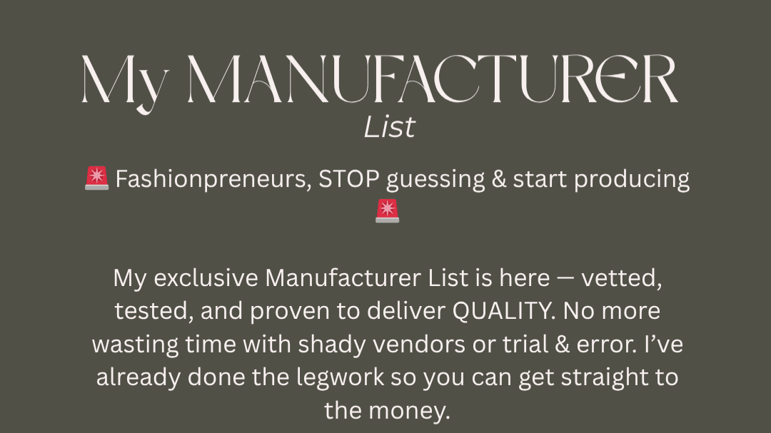 Get My EXACT MANUFACTURER LIST Now!