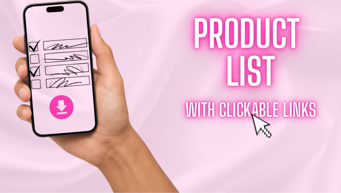 Soft Glam Product Lists + Clickable Links
