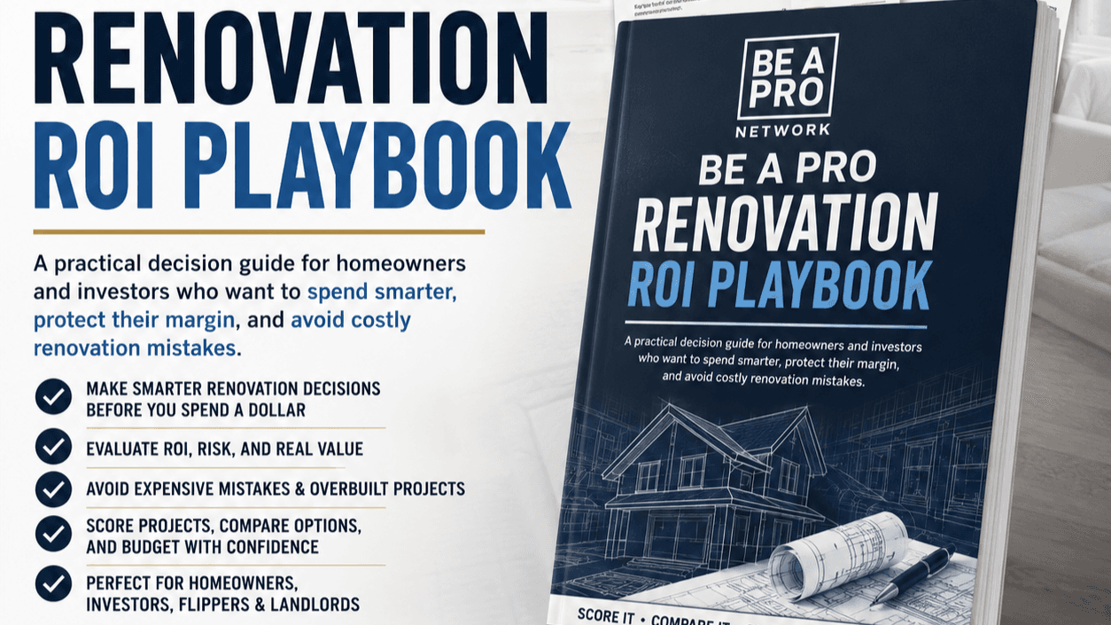 FREE BE A PRO Renovation ROI Playbook