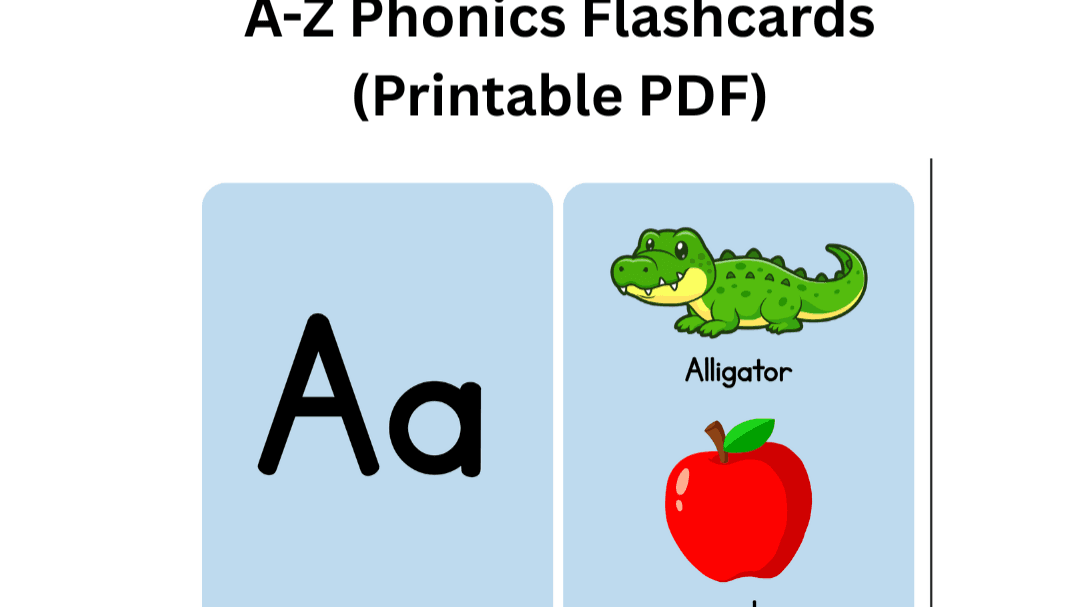 A-Z Phonics Flashcards (Printable PDF) - Blue
