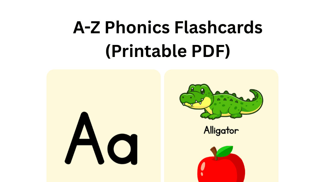A-Z Phonics Flashcards (Printable PDF) - Yellow