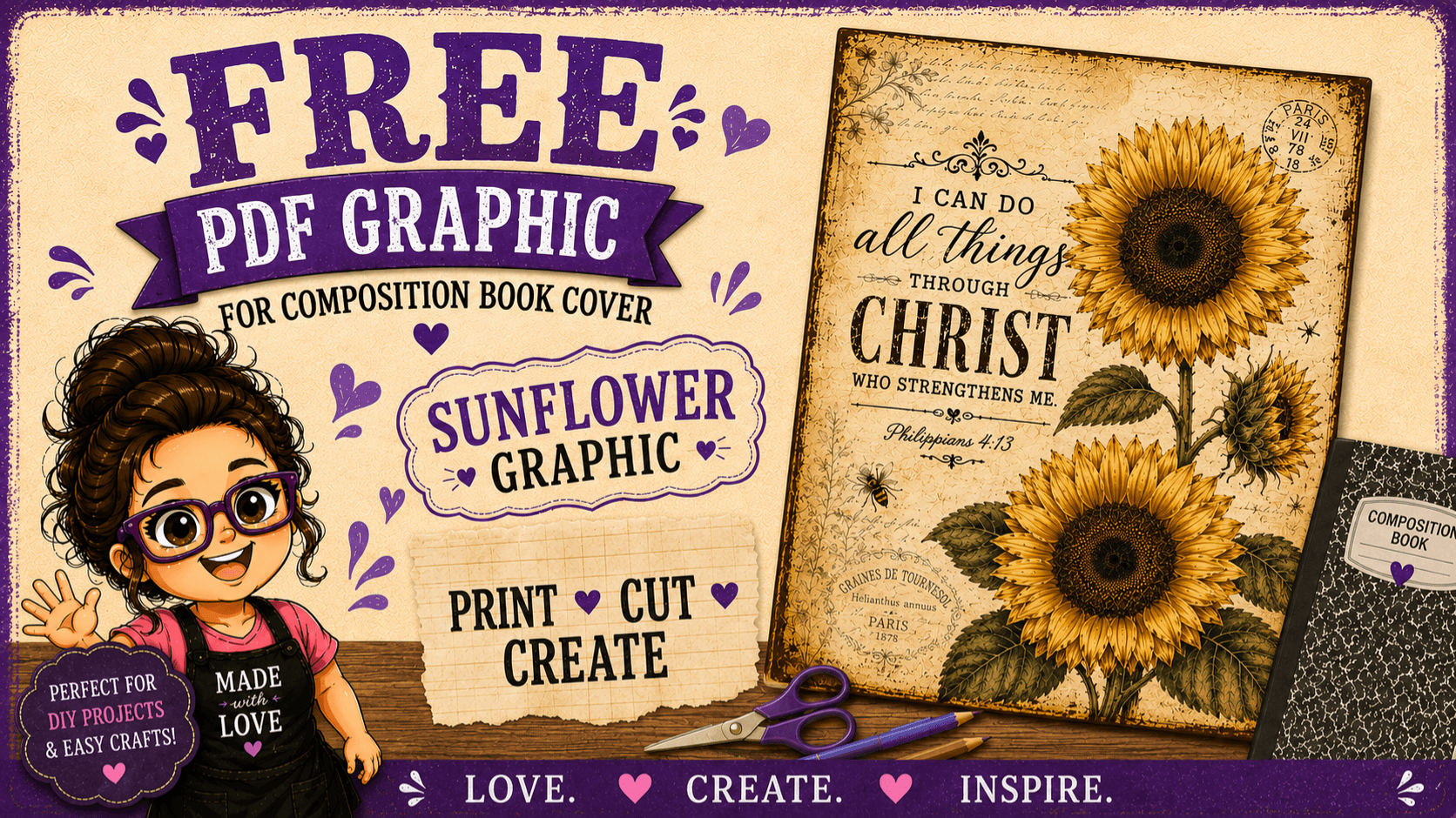 "I can do all things..." SUNFLOWER GRAPHIC