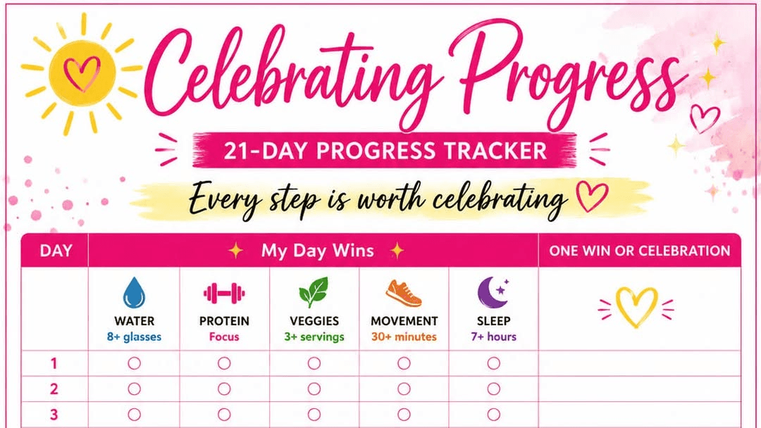Celebrating Progress® 21 Day Tracker ~ Free
