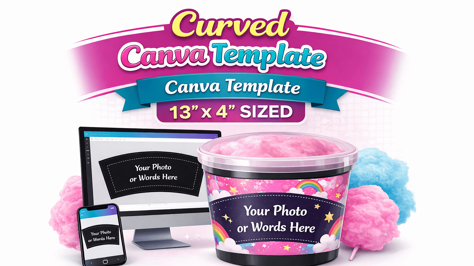Curved 13x4 Tube Wrap Canva Template